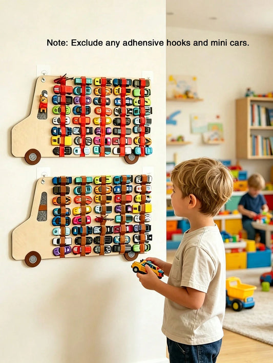 1PC Felt Race Car Organizer, Wall-Mounted For 1:64 Scale Cars – Storage & Display Bag, Multifunctional Felt Storage Rack,Baby Kids Room Decor