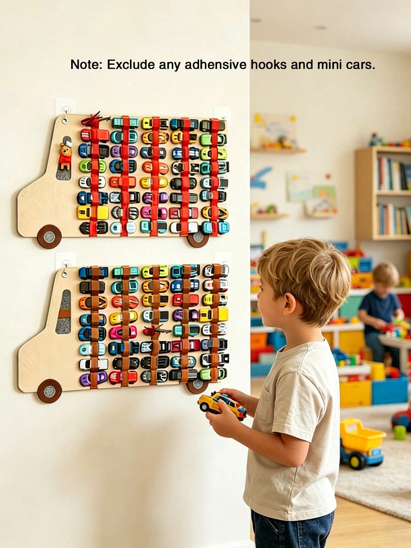 1PC Felt Race Car Organizer, Wall-Mounted For 1:64 Scale Cars – Storage & Display Bag, Multifunctional Felt Storage Rack,Baby Kids Room Decor