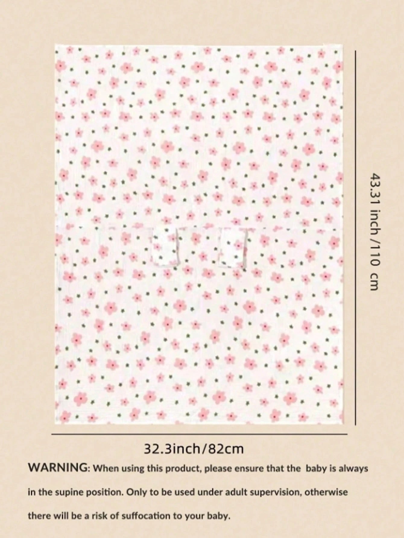 1pc Floral Pattern Infant Car Seat Cover, Dustproof