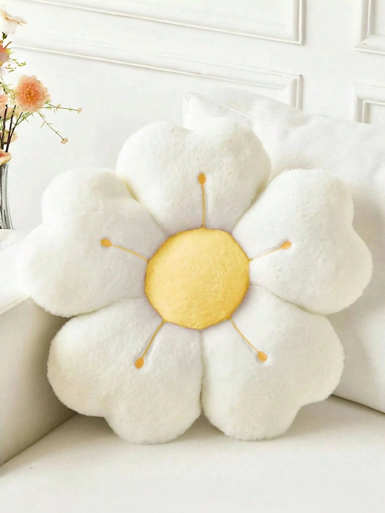 1pc Flower Decorative Pillow, Floral Shape Cushion For Bed Sofa Bedroom Decoration, Cute Daisy Pillow For Dorm Floor Cushion, Spring, Gift For Family & Friends