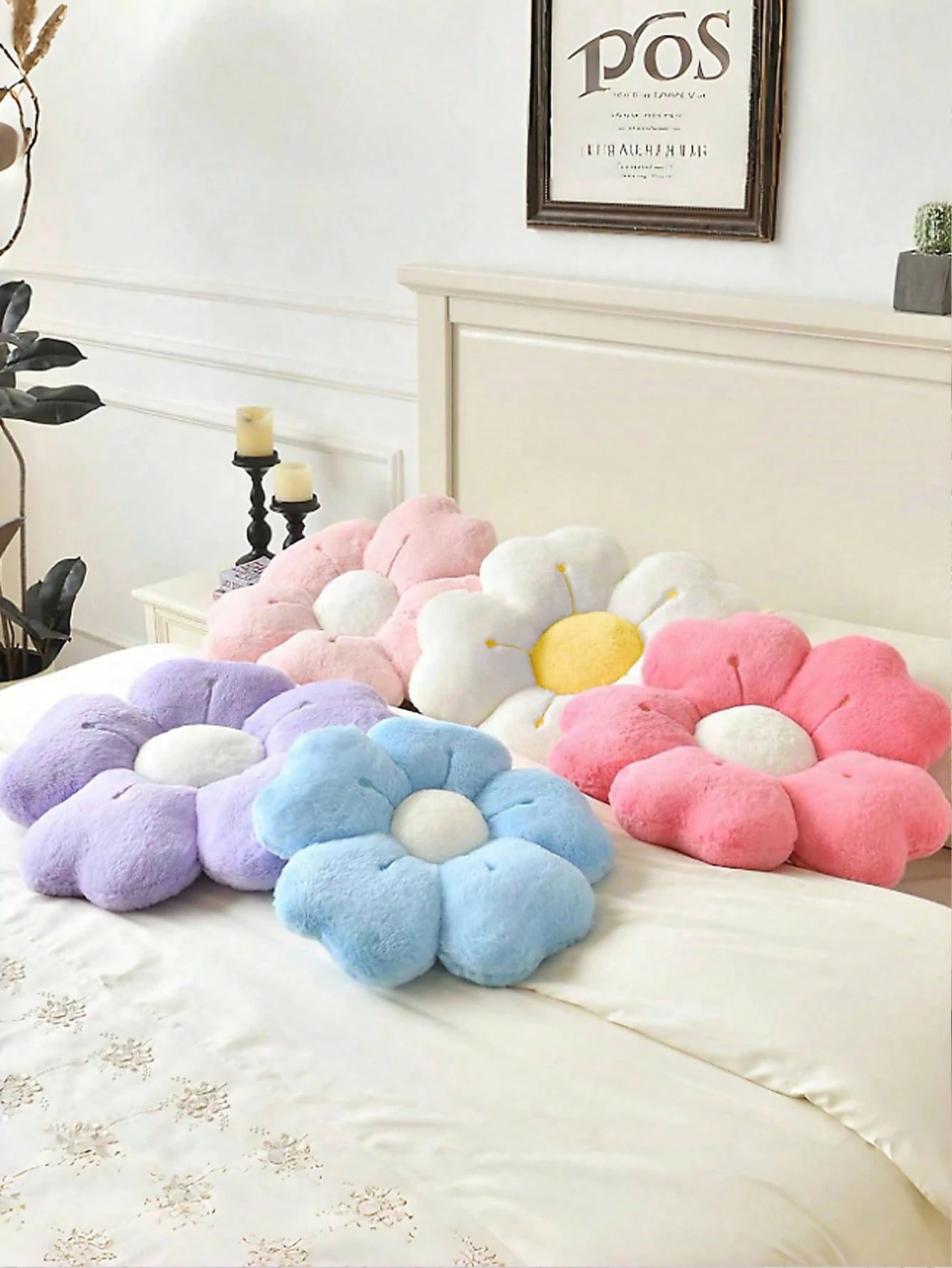 1pc Flower Decorative Pillow, Floral Shape Cushion For Bed Sofa Bedroom Decoration, Cute Daisy Pillow For Dorm Floor Cushion, Spring, Gift For Family & Friends