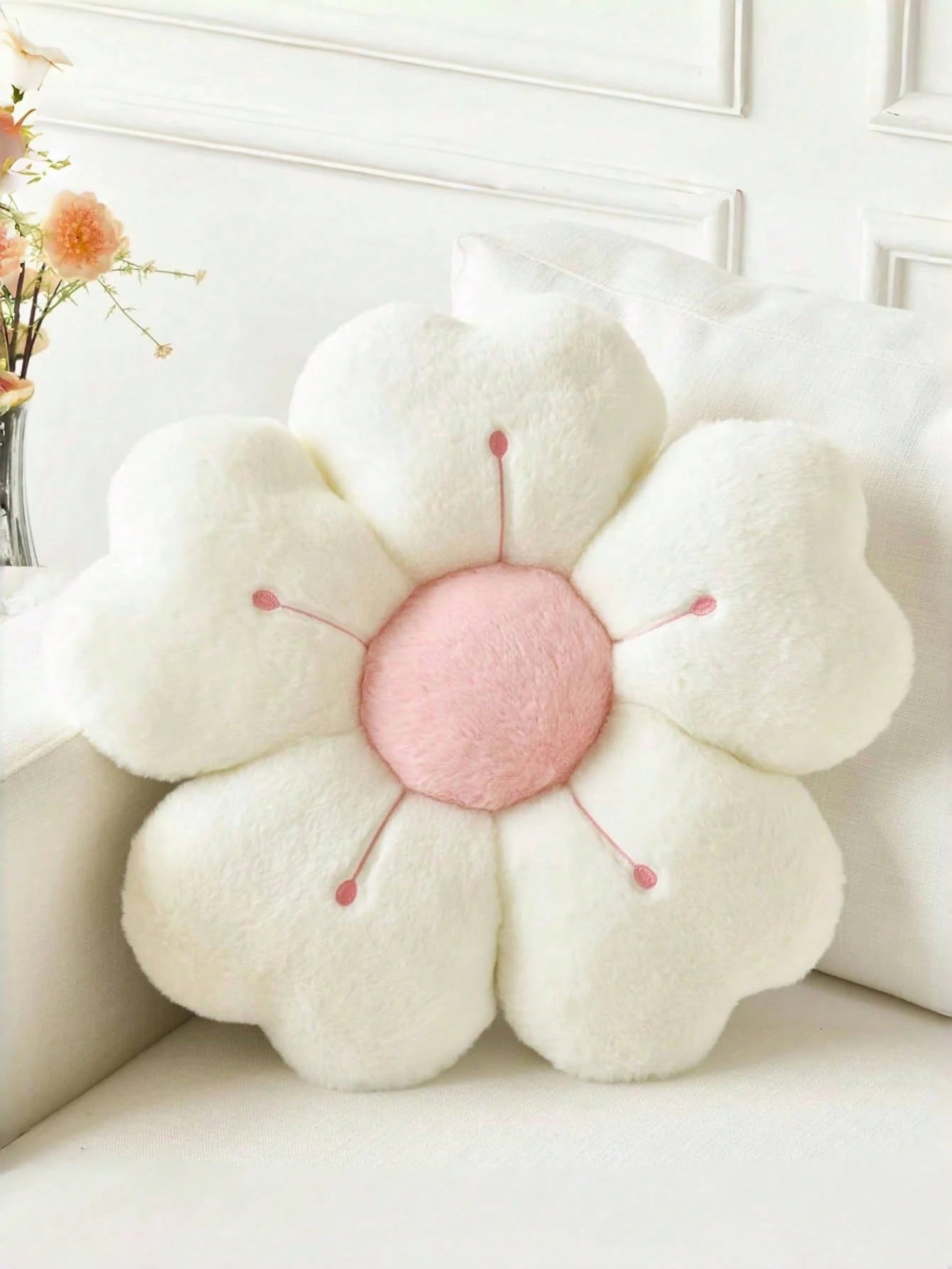 1pc Flower Decorative Pillow, Floral Shape Cushion For Bed Sofa Bedroom Decoration, Cute Daisy Pillow For Dorm Floor Cushion, Spring, Gift For Family & Friends