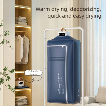 1pc Foldable Electric Clothes Drying Rack Smart Dryer Portable Travel Warm Air Dryer With Timer Function