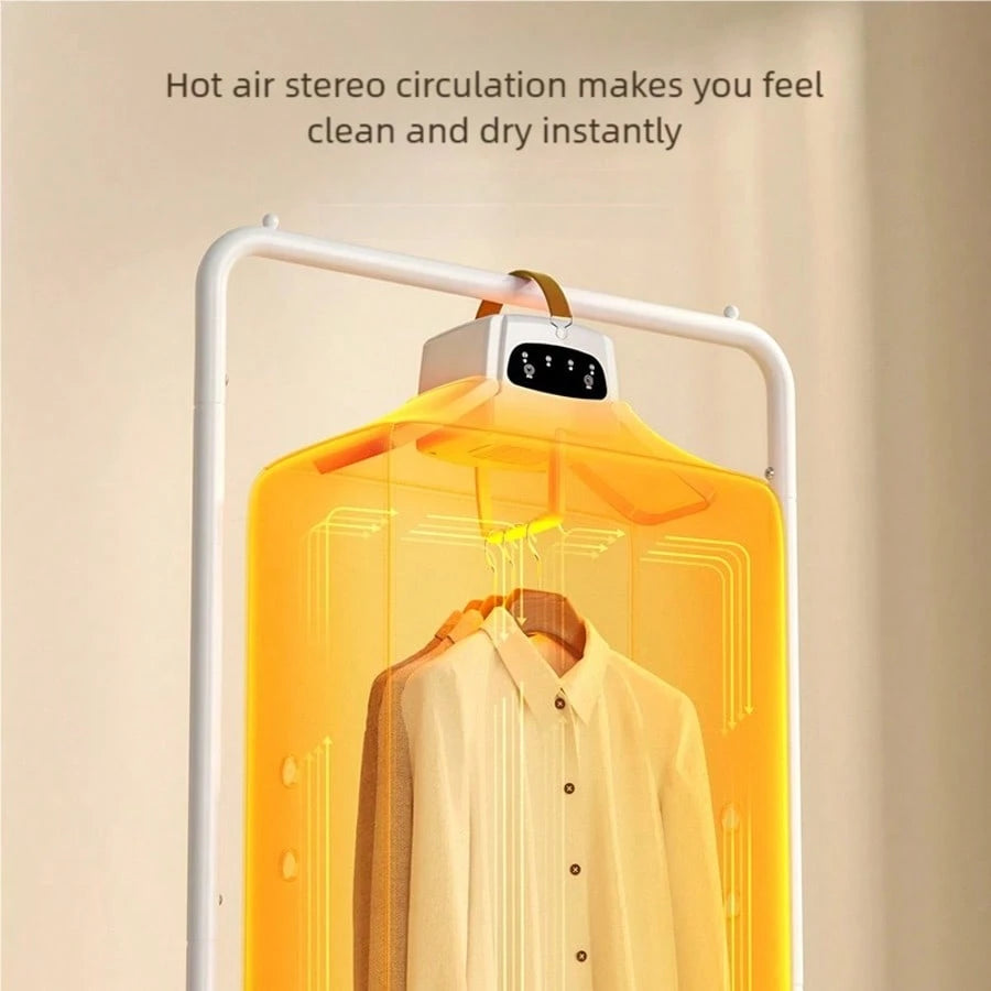 1pc Foldable Electric Clothes Drying Rack Smart Dryer Portable Travel Warm Air Dryer With Timer Function