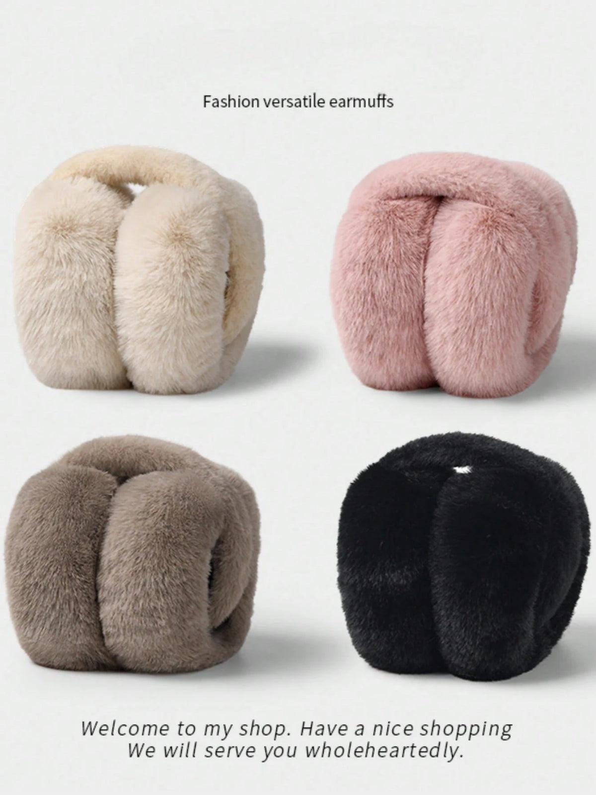 1pc Foldable Fluffy Ear Warmers, Cute & Fashionable, Suitable For Winter Use
