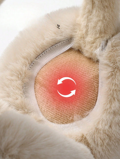 1pc Foldable Fluffy Ear Warmers, Cute & Fashionable, Suitable For Winter Use