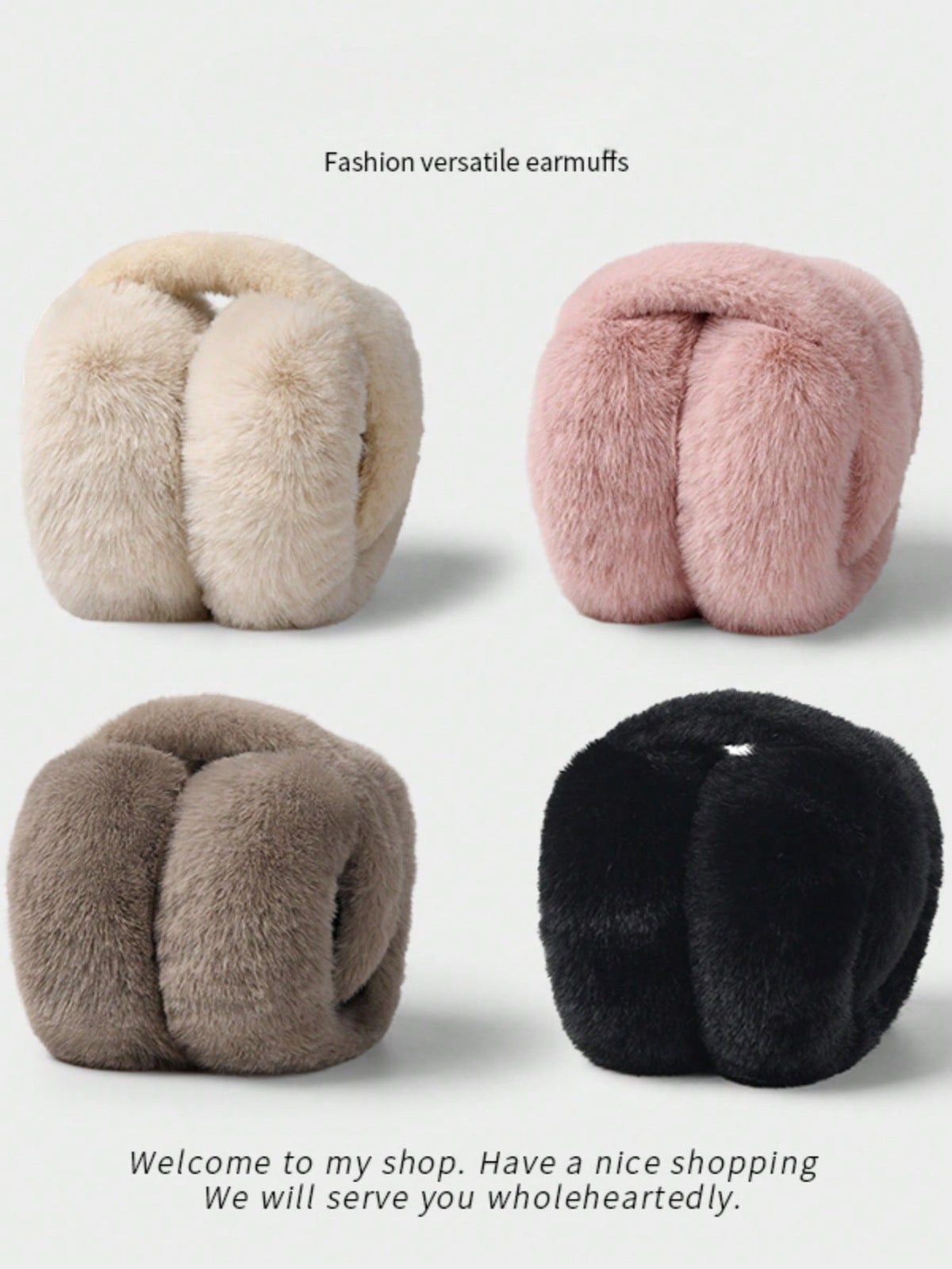 1pc Foldable Fluffy Ear Warmers, Cute & Fashionable, Suitable For Winter Use