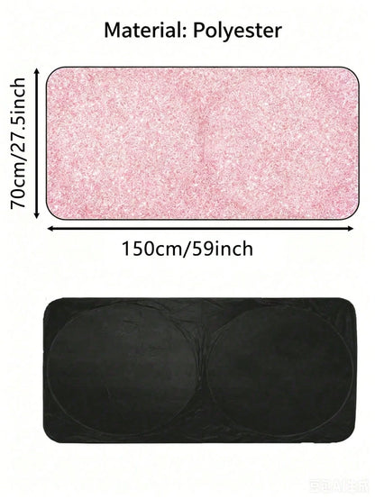 1pc Foldable Pink Sun Visor, Fits Car Windshield, Sun Shade UV Protection Universal Car Accessory