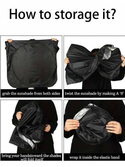 1pc Foldable Pink Sun Visor, Fits Car Windshield, Sun Shade UV Protection Universal Car Accessory