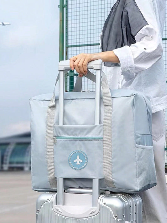 1pc Foldable Travel Storage Bag, Lightweight Large Capacity Tote Bag, Fashionable Travel Companion- Stylish, Lightweight, Foldable Duffel Bag With Ample Storage Space, Perfect For Organized Packing.