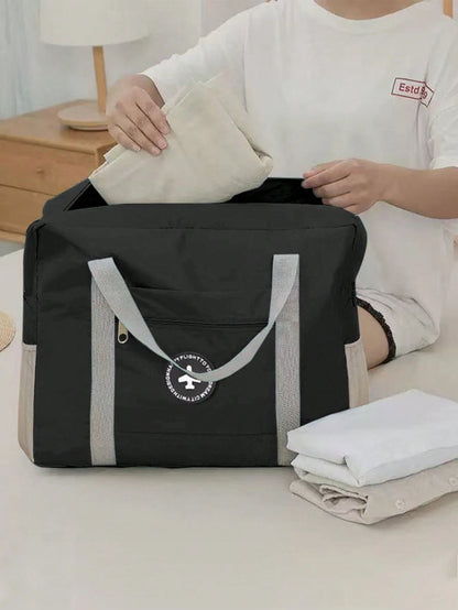 1pc Foldable Travel Storage Bag, Lightweight Large Capacity Tote Bag, Fashionable Travel Companion- Stylish, Lightweight, Foldable Duffel Bag With Ample Storage Space, Perfect For Organized Packing.