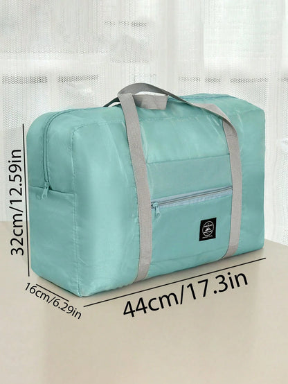 1pc Foldable Travel Storage Bag, Lightweight Large Capacity Tote Bag, Fashionable Travel Companion- Stylish, Lightweight, Foldable Duffel Bag With Ample Storage Space, Perfect For Organized Packing.