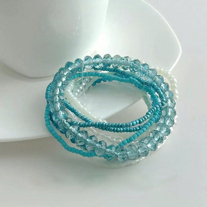 1PC Forest Teal Green Beaded Bracelet Natural Stone Beads Material Cool Tone Skin Flattering Beach Style Daily Vacation Bohemian Jewelry For Women