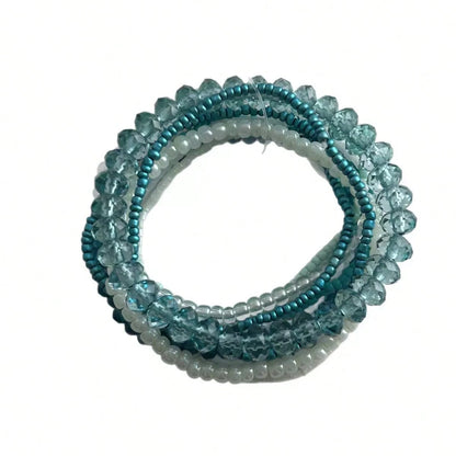 1PC Forest Teal Green Beaded Bracelet Natural Stone Beads Material Cool Tone Skin Flattering Beach Style Daily Vacation Bohemian Jewelry For Women