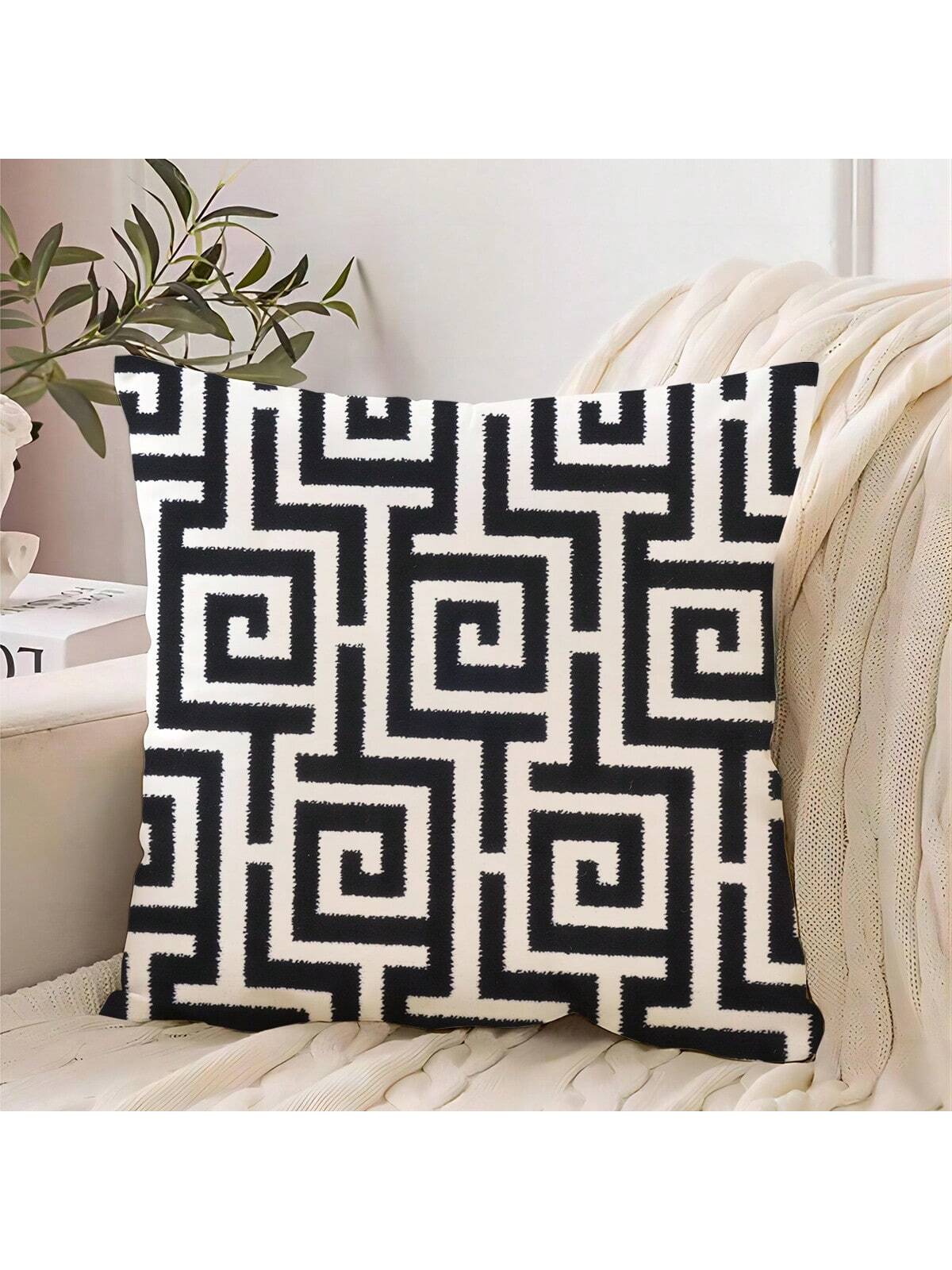1pc French Retro Girl Cushion Cover, Palace Style 3D Embossed Rose Faux Embroidery Pillow Case, 2D Printing Not Embroidered, Atmospheric Home Decor Pillow, Bedroom Living Room Sofa Decoration
