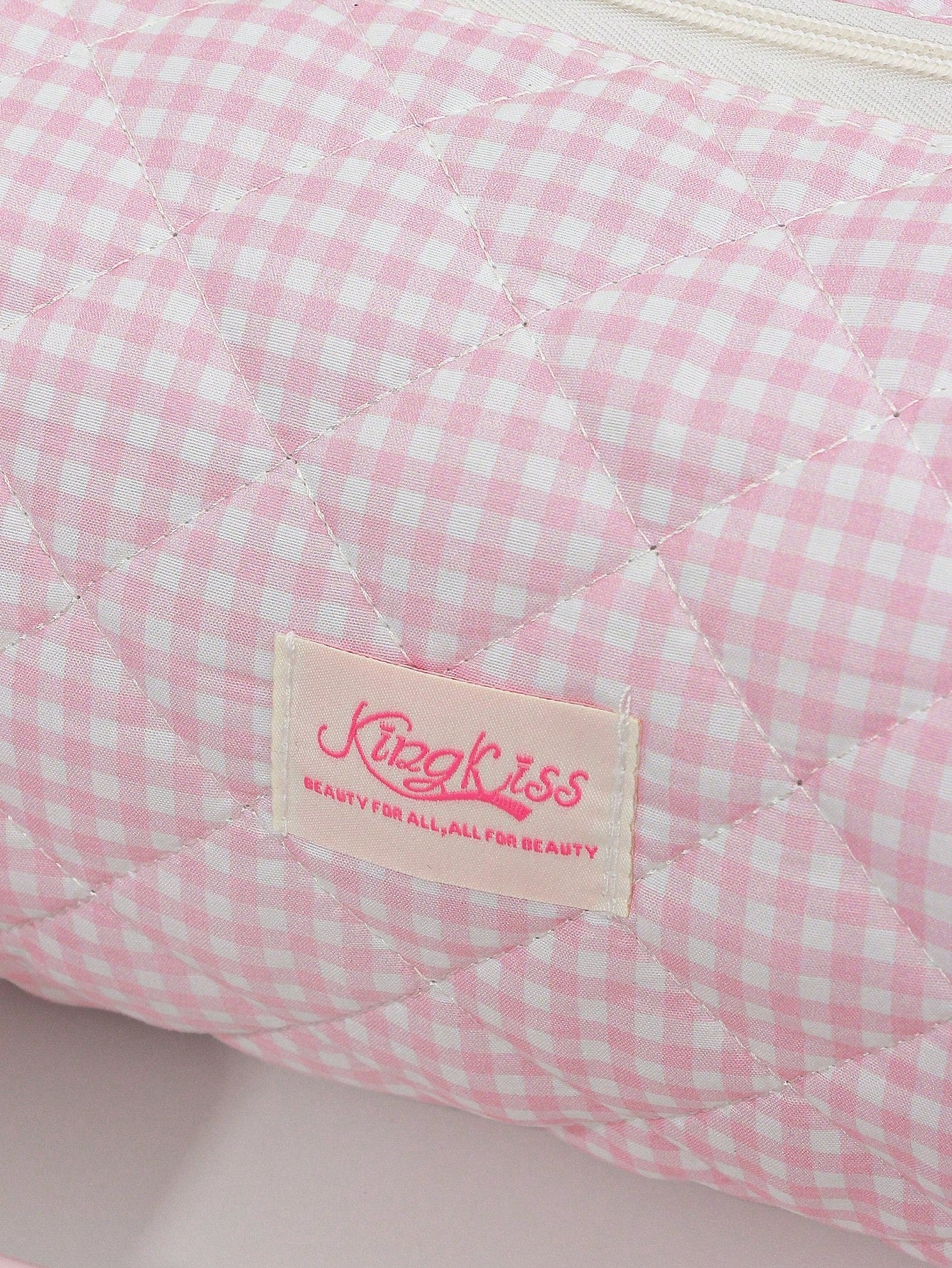 1pc Fresh Plaid Hair Dryer Bag, Fashion Casual Large Capacity Portable Zipper Travel Bag, Makeup/Storage Bag, Travel Stationery Storage, Vacation Essential Large Travel Bag, Children/Women Travel Bag