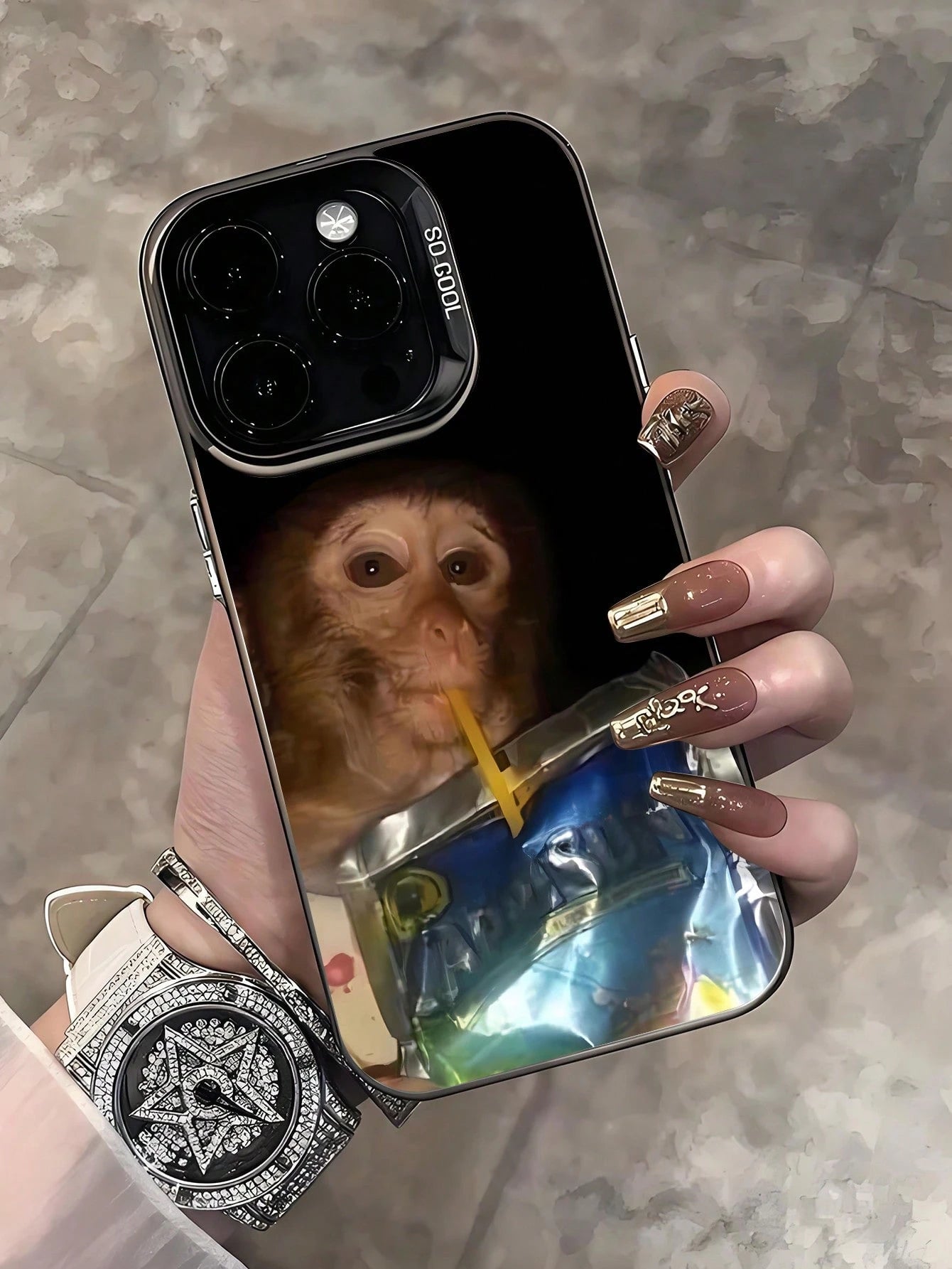 1pc Funny Monkey Design TPU Soft Edge Phone Protective Case Compatible With IPhone13/15/14/13/12/11/16/Compatible With Galaxy/Compatible With Redmi/Compatible With OPPO/Compatible With VIVO/Compatible