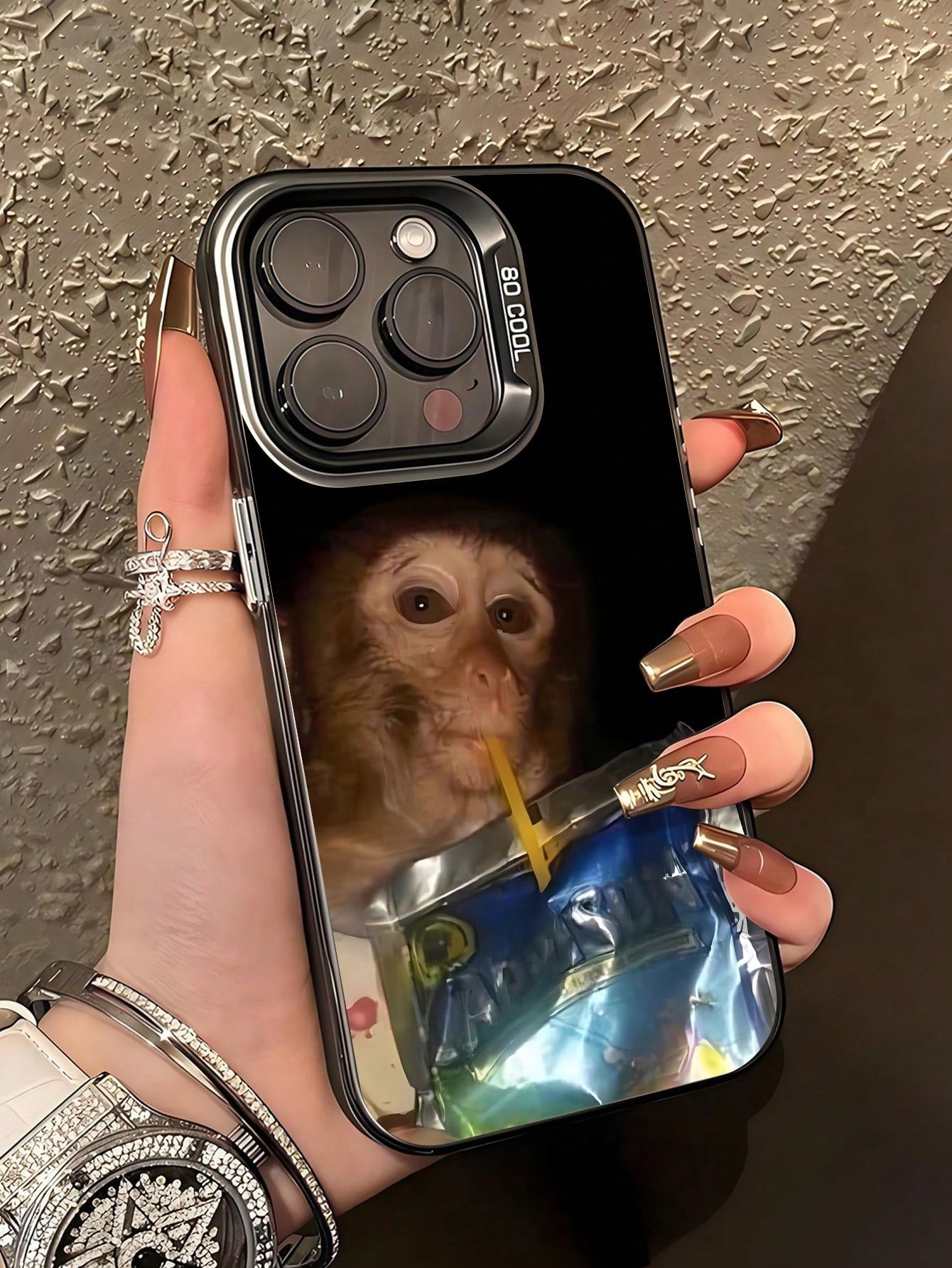 1pc Funny Monkey Design TPU Soft Edge Phone Protective Case Compatible With IPhone13/15/14/13/12/11/16/Compatible With Galaxy/Compatible With Redmi/Compatible With OPPO/Compatible With VIVO/Compatible