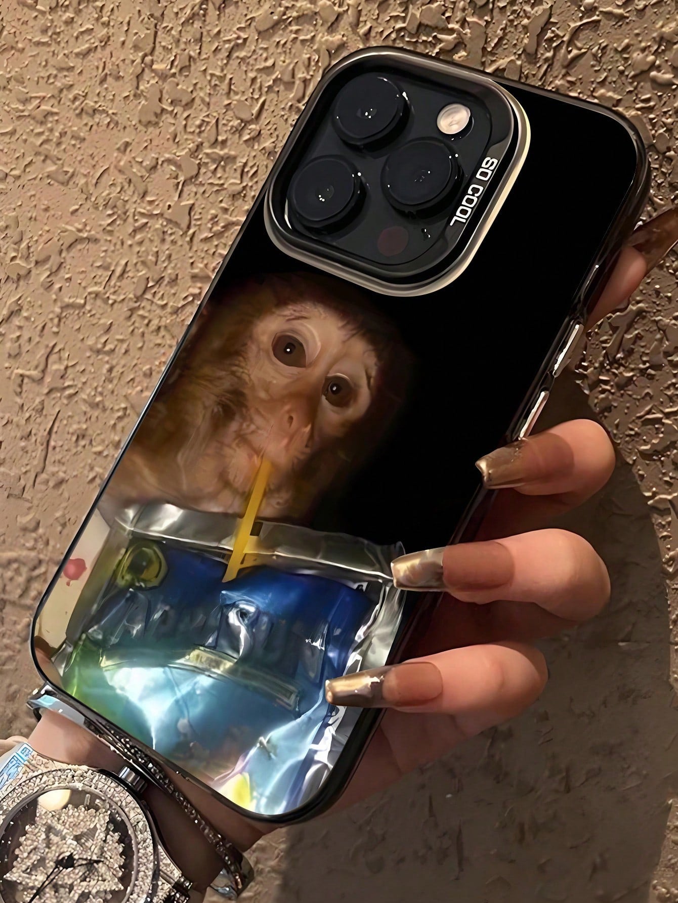 1pc Funny Monkey Design TPU Soft Edge Phone Protective Case Compatible With IPhone13/15/14/13/12/11/16/Compatible With Galaxy/Compatible With Redmi/Compatible With OPPO/Compatible With VIVO/Compatible
