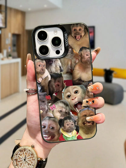 1pc Funny Monkey Design TPU Soft Edge Phone Protective Case Compatible With IPhone13/15/14/13/12/11/16/Compatible With Galaxy/Compatible With Redmi/Compatible With OPPO/Compatible With VIVO/Compatible