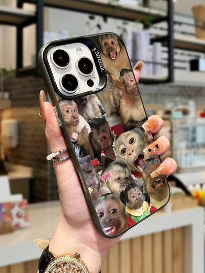 1pc Funny Monkey Design TPU Soft Edge Phone Protective Case Compatible With IPhone13/15/14/13/12/11/16/Compatible With Galaxy/Compatible With Redmi/Compatible With OPPO/Compatible With VIVO/Compatible