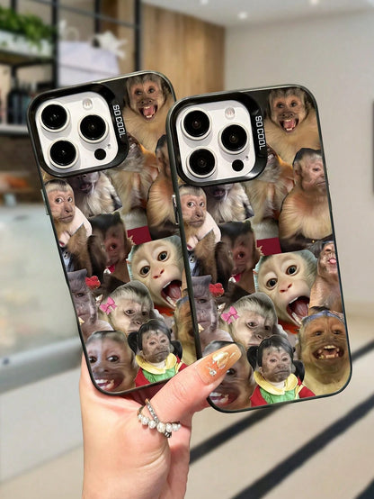 1pc Funny Monkey Design TPU Soft Edge Phone Protective Case Compatible With IPhone13/15/14/13/12/11/16/Compatible With Galaxy/Compatible With Redmi/Compatible With OPPO/Compatible With VIVO/Compatible