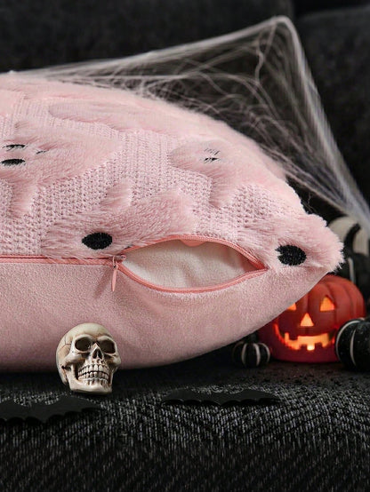 1pc Halloween Ghost Pillowcase, Room Decor, Halloween Decoration, Cute 3D Ghost Decorative Cushion Cover, Autumn Decor, Living Room Cushion Cover, Suitable For Sofa, Bedroom, Home Decor, Perfect For D