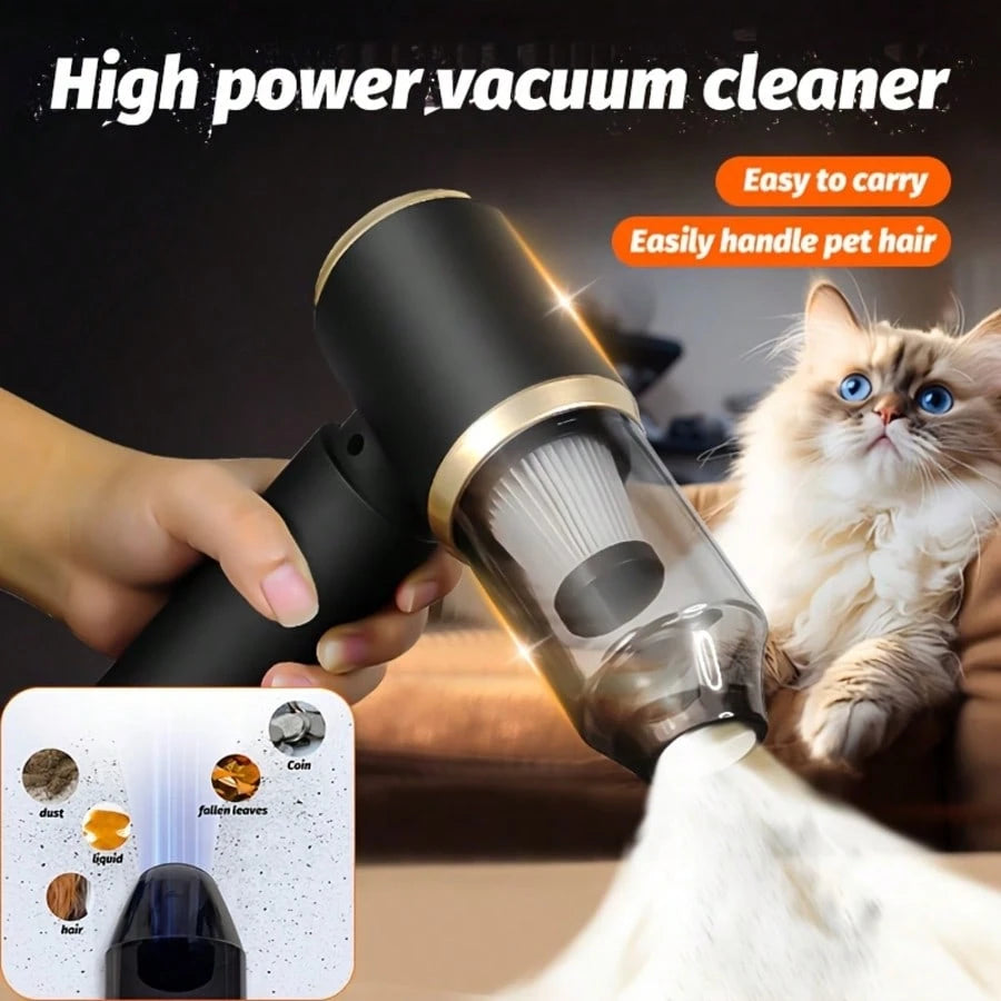 1pc Handheld Cordless Vacuum Cleaner| USB Rechargeable Cordless Handheld Vacuum Cleaner| Mini Portable Vacuum Cleaner| Car Vacuum Cleaner| Pet Hair Vacuum Cleaner.