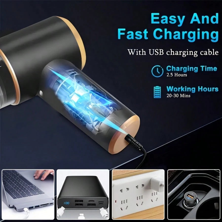 1pc Handheld Cordless Vacuum Cleaner| USB Rechargeable Cordless Handheld Vacuum Cleaner| Mini Portable Vacuum Cleaner| Car Vacuum Cleaner| Pet Hair Vacuum Cleaner.
