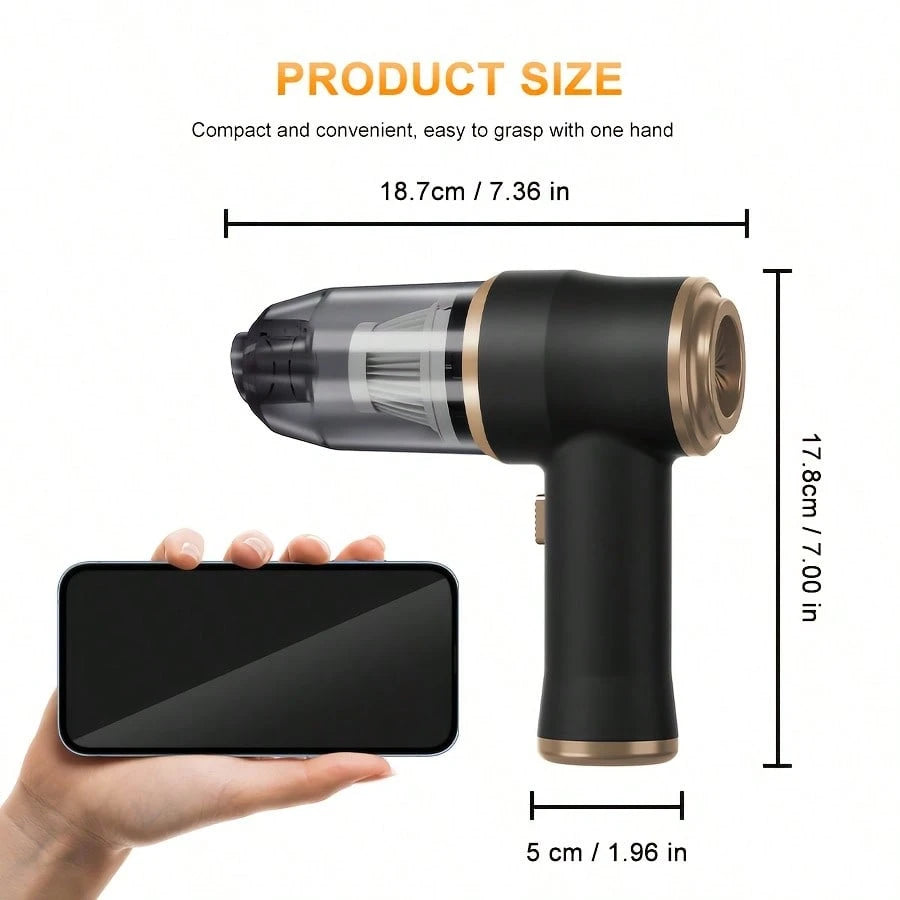 1pc Handheld Cordless Vacuum Cleaner| USB Rechargeable Cordless Handheld Vacuum Cleaner| Mini Portable Vacuum Cleaner| Car Vacuum Cleaner| Pet Hair Vacuum Cleaner.