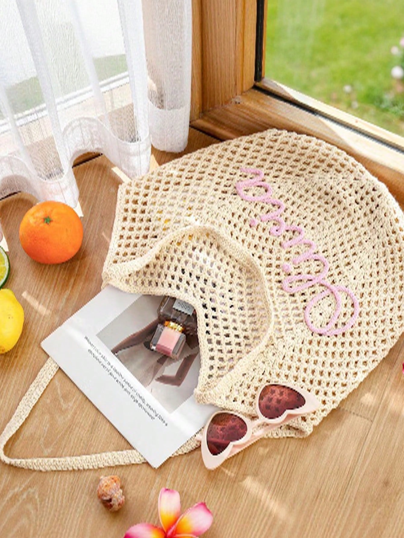 1pc Handmade Customized Women's Woven Rope Shoulder Bag Print Name Letter For Wedding Favors Bridesmaid Bachelorette Party Travel Best Friend Gifts, Bridesmaids Gifts Boxes