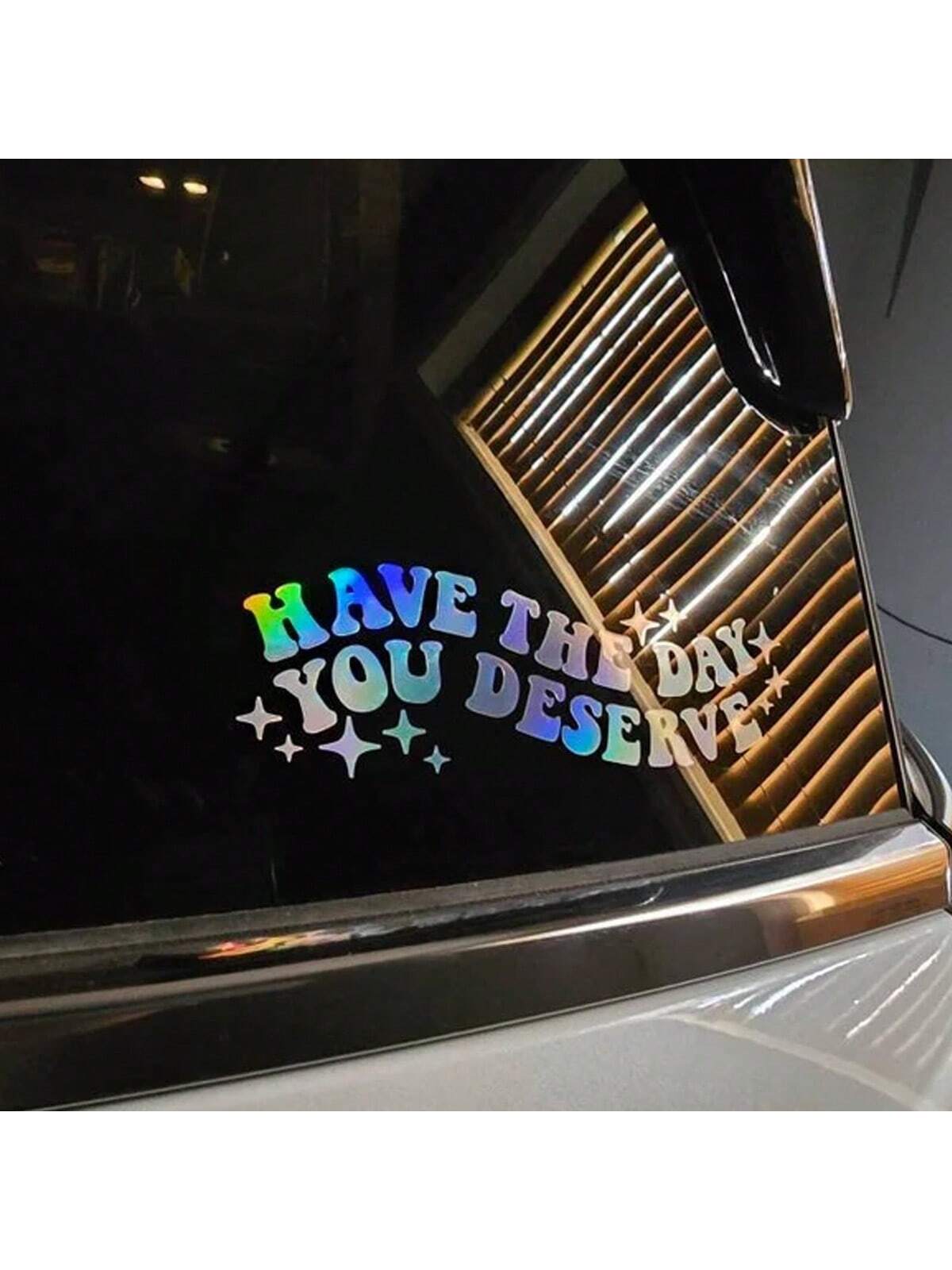 1pc Have The Day You Deserve Vinyl Decal| Water Bottle, Car Rearview Mirror, Laptop Bumper Sticker| Car Decal| Funny Decal