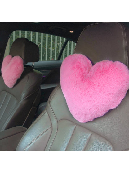 1pc Heart-Shaped Plush Car Neck Pillow, Car Stuff For Woman, LOVE, Valentines Gifts