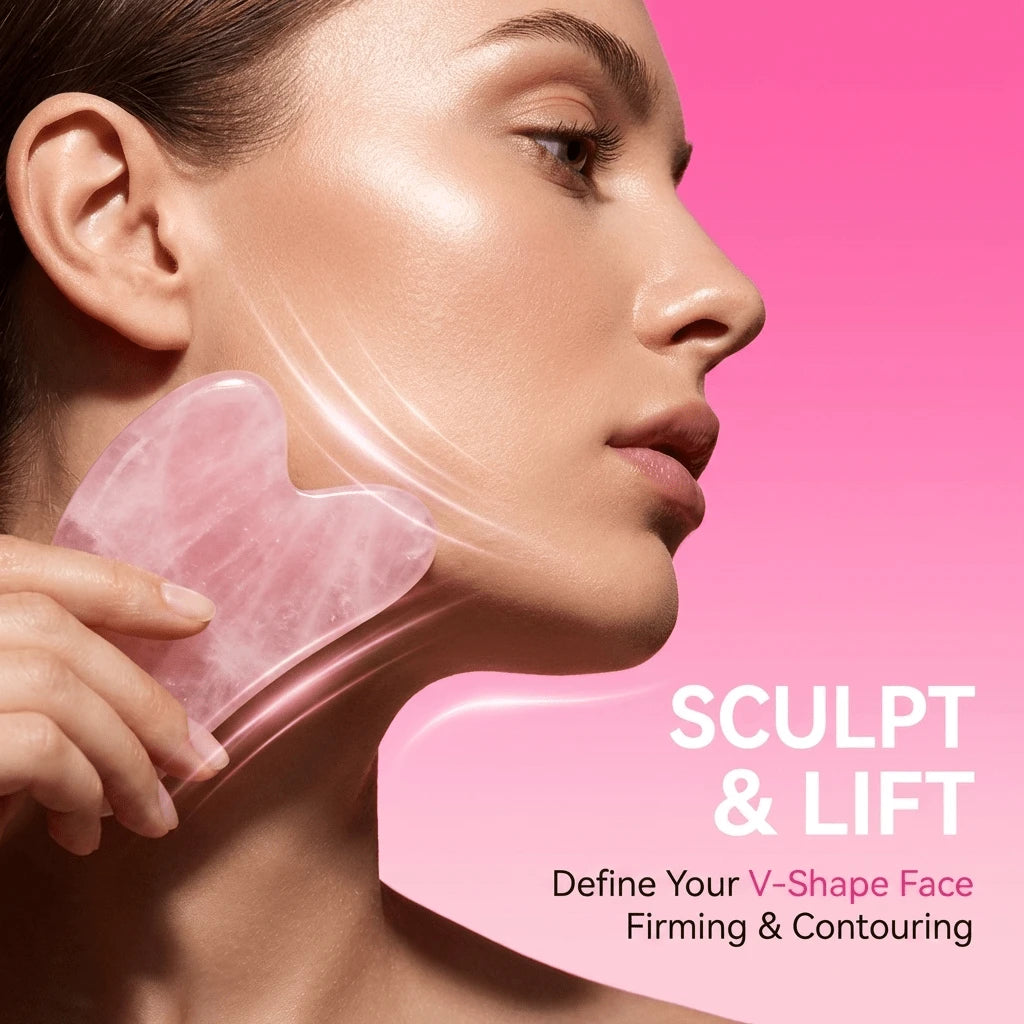 1pc Heart-Shaped Rose Quartz Gua Sha Tool, Smooth Facial Massage And Skincare Stone For Face, Jawline, Eyes, Neck And Body, Manual Sculpting, Depuffing And Muscle Relaxation Scraping Board, Portable S
