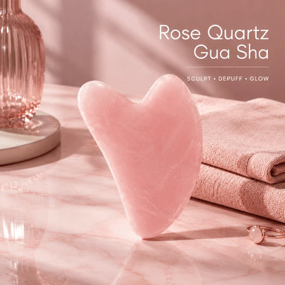 1pc Heart-Shaped Rose Quartz Gua Sha Tool, Smooth Facial Massage And Skincare Stone For Face, Jawline, Eyes, Neck And Body, Manual Sculpting, Depuffing And Muscle Relaxation Scraping Board, Portable S