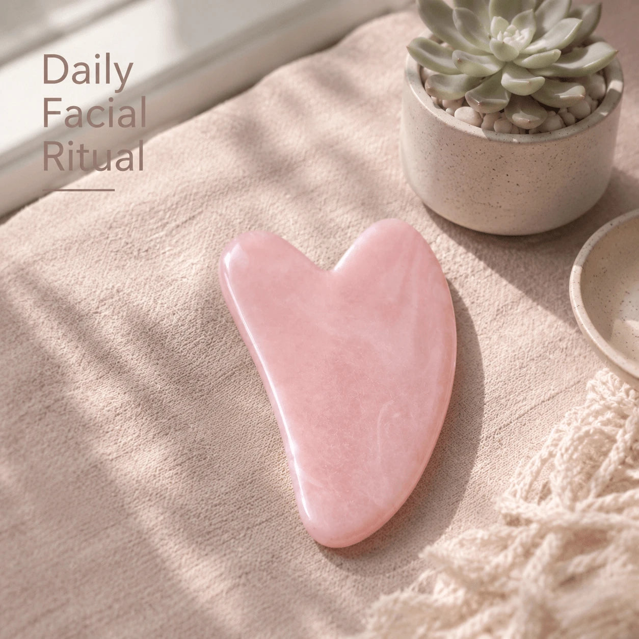 1pc Heart-Shaped Rose Quartz Gua Sha Tool, Smooth Facial Massage And Skincare Stone For Face, Jawline, Eyes, Neck And Body, Manual Sculpting, Depuffing And Muscle Relaxation Scraping Board, Portable S