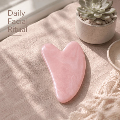 1pc Heart-Shaped Rose Quartz Gua Sha Tool, Smooth Facial Massage And Skincare Stone For Face, Jawline, Eyes, Neck And Body, Manual Sculpting, Depuffing And Muscle Relaxation Scraping Board, Portable S