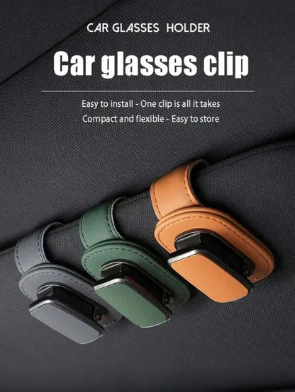 1pc High-Quality Car Sun Visor Glasses Holder- Multifunctional Car Fashion Glasses Storage Box, Card & Ticket Organizer, Car Interior Accessory, Strong Elastic Clip, Scratch-Resistant, Easy Installat