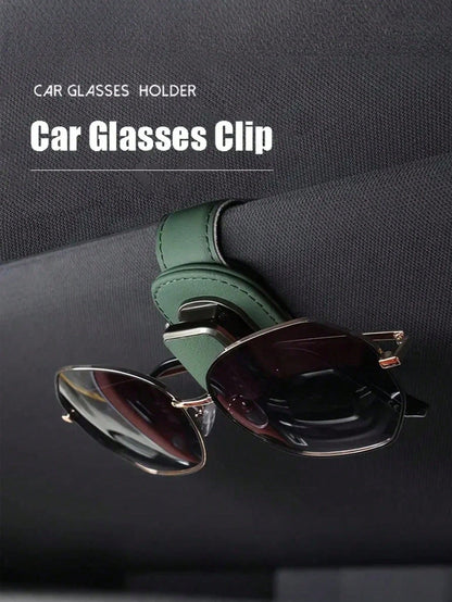 1pc High-Quality Car Sun Visor Glasses Holder- Multifunctional Car Fashion Glasses Storage Box, Card & Ticket Organizer, Car Interior Accessory, Strong Elastic Clip, Scratch-Resistant, Easy Installat