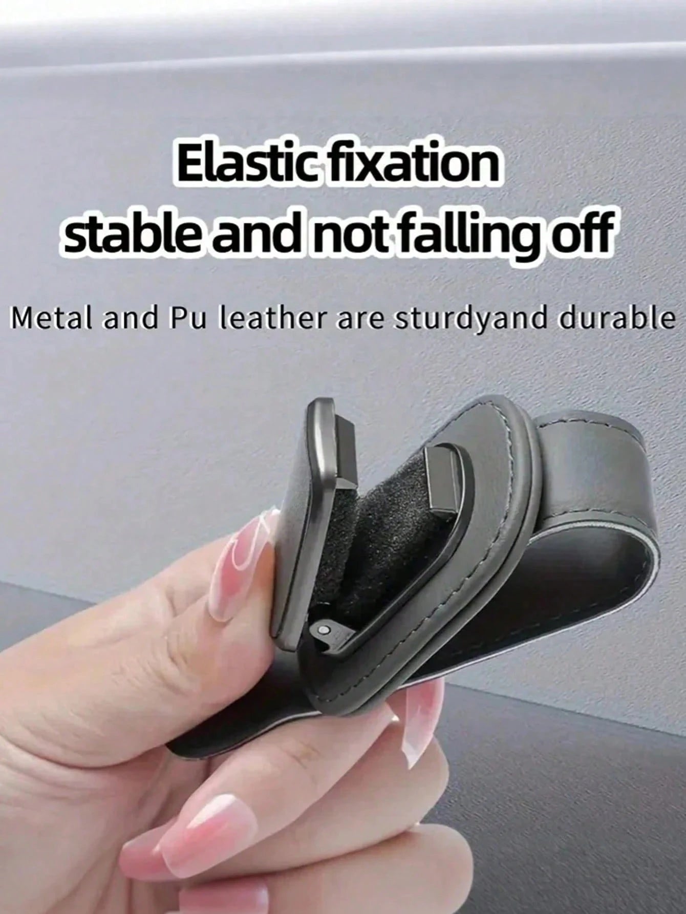 1pc High-Quality Car Sun Visor Glasses Holder- Multifunctional Car Fashion Glasses Storage Box, Card & Ticket Organizer, Car Interior Accessory, Strong Elastic Clip, Scratch-Resistant, Easy Installat