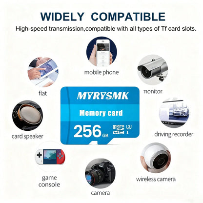 1pc High-Speed Storage Card- Compatible With Smartphones, Tablets, Cameras, Speakers And Other Devices. SD TF Card, U3 Speed/Data Transfer/Widely Applicable. Storage Capacity: 32GB/64GB/128GB/256GB