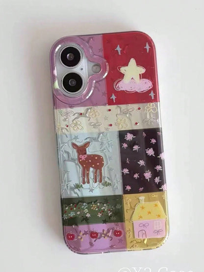 1PC Ins Deer IMD Full Coverage Anti-Drop TPU Phone Case Compatible With Apple 11 Pro Max/12 Pro Max/13 Pro Max/14 Pro Max/15 Pro Max/16 Pro Max/17 Pro Max