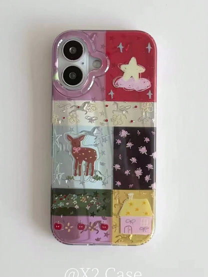 1PC Ins Deer IMD Full Coverage Anti-Drop TPU Phone Case Compatible With Apple 11 Pro Max/12 Pro Max/13 Pro Max/14 Pro Max/15 Pro Max/16 Pro Max/17 Pro Max