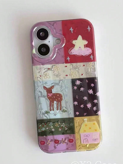 1PC Ins Deer IMD Full Coverage Anti-Drop TPU Phone Case Compatible With Apple 11 Pro Max/12 Pro Max/13 Pro Max/14 Pro Max/15 Pro Max/16 Pro Max/17 Pro Max