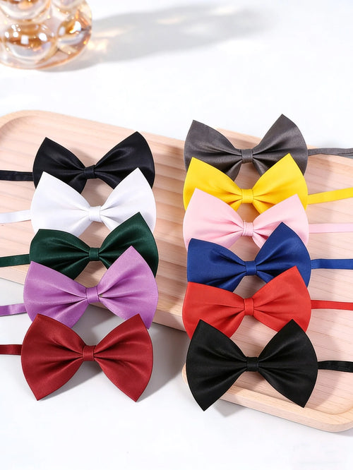 1pc Kids Solid Color Bow Tie, Boys Suit Necktie, Children Solid Bow Tie, Suitable For Parties And Performances