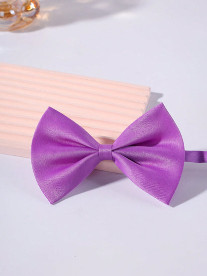 1pc Kids Solid Color Bow Tie, Boys Suit Necktie, Children Solid Bow Tie, Suitable For Parties And Performances