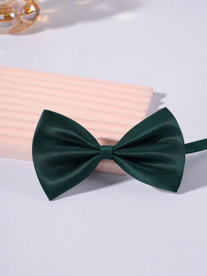 1pc Kids Solid Color Bow Tie, Boys Suit Necktie, Children Solid Bow Tie, Suitable For Parties And Performances