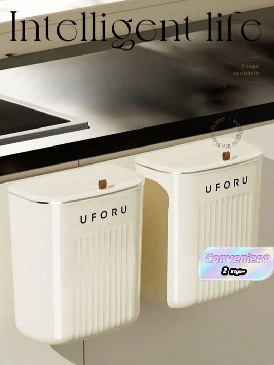 1PC Kitchen Trash Can, Household Wall-Mounted, Large Capacity, Living Room, Bathroom, Toilet With Lid, Large Capacity In The Gap