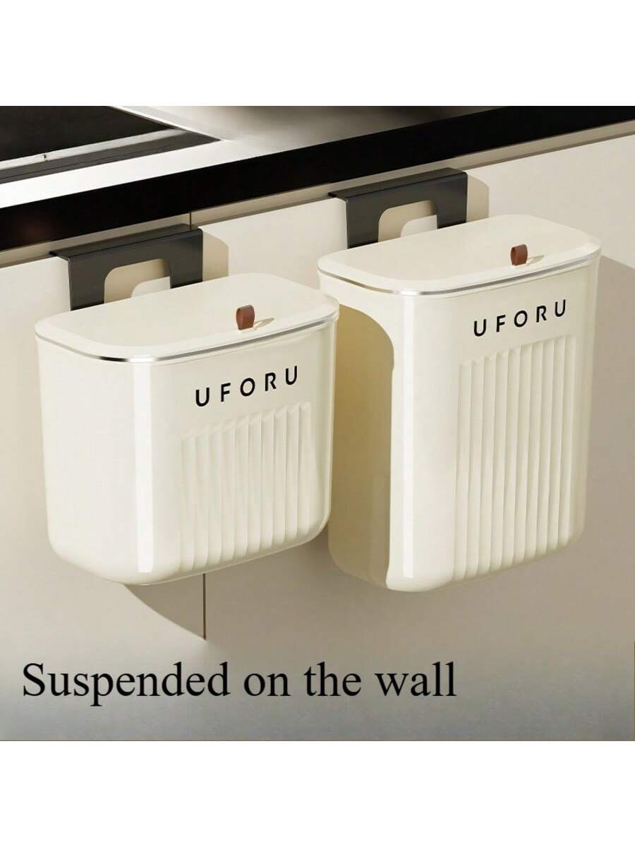 1PC Kitchen Trash Can, Household Wall-Mounted, Large Capacity, Living Room, Bathroom, Toilet With Lid, Large Capacity In The Gap