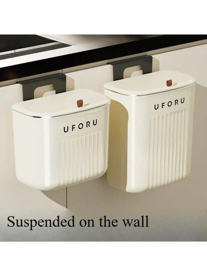 1PC Kitchen Trash Can, Household Wall-Mounted, Large Capacity, Living Room, Bathroom, Toilet With Lid, Large Capacity In The Gap